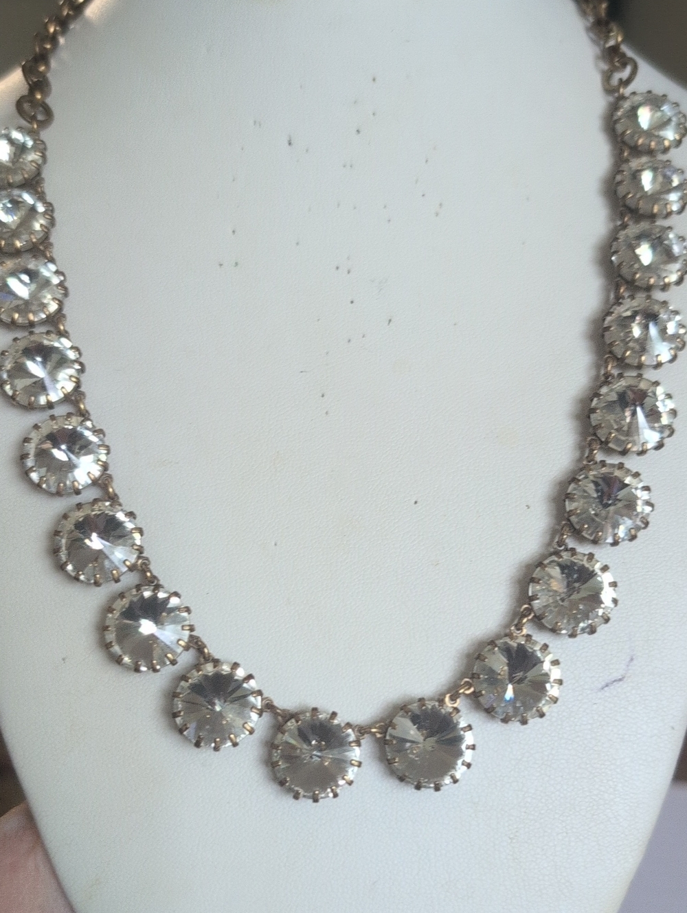 J Crew Crystal Statement Necklace in Clear/Gold
